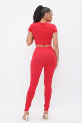 Distressed Cotton Leggings Set